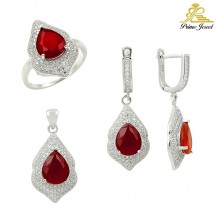 Gümüş zirkon taşlı set